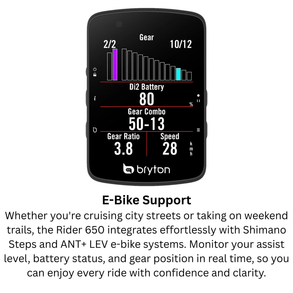 Bryton Rider 650E Wireless GPS Computer GPS Bluetooth