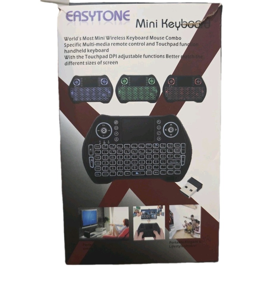 Mini Wireless Keyboard Touchpad Mouse Rechargable Battery ANDROID TV Xbox Pc