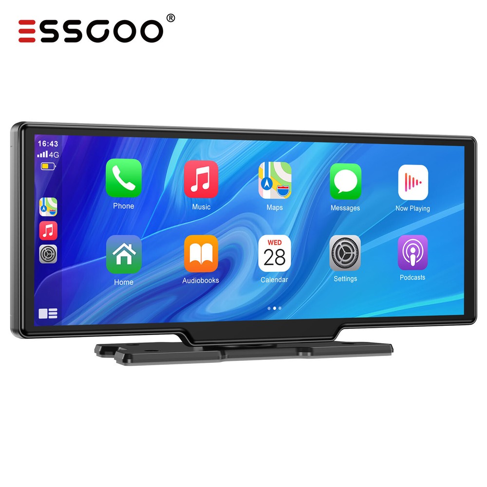 4K Dash Cam Car Stereo Touch Screen Wireless Carplay & Android Auto+Rear Camera