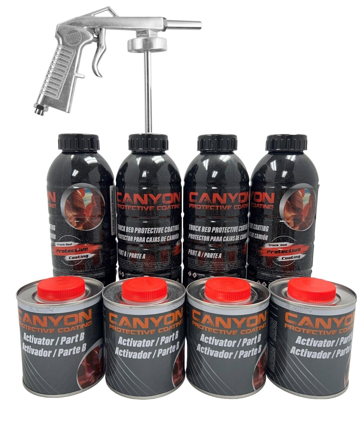Canyon Epoxy Black Spray-On Truck Bed Liner Kit w/ Spray Gun – Durable & Easy