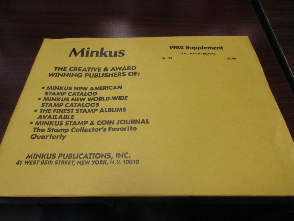 "MINKUS"ALBUM PAGES 1982  SUPPLEMENT UNITED NATIONS {IMP.BLOCKS}    W/FREE SHP.