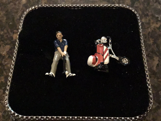 Mag Mouch Golfer and Golf Bag Cufflinks NEW