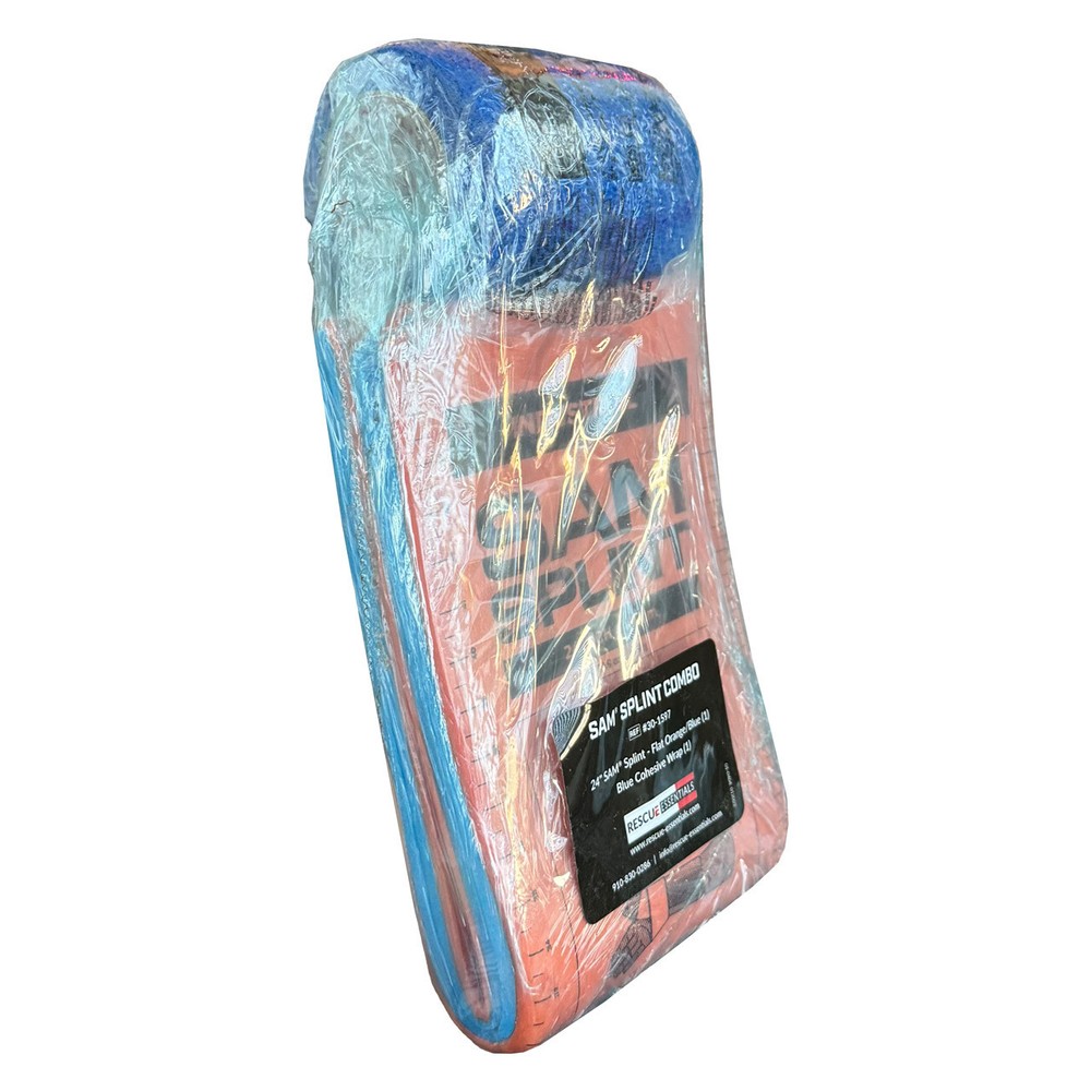 SAM Splint Combo Pack - (24" Orange/Blue Splint with Blue Cohesive Wrap)