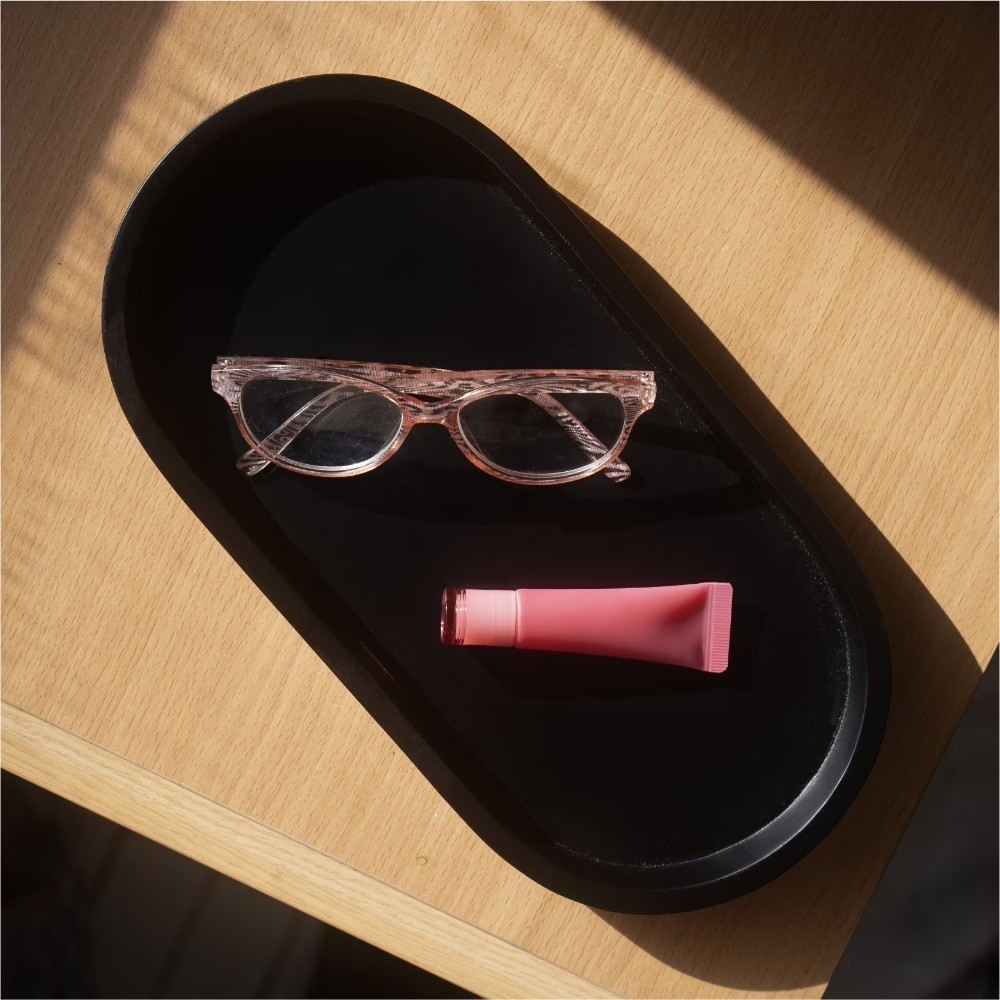 Oval Black Ceramic Serving Tray Dish Platter for Dining Table Decor