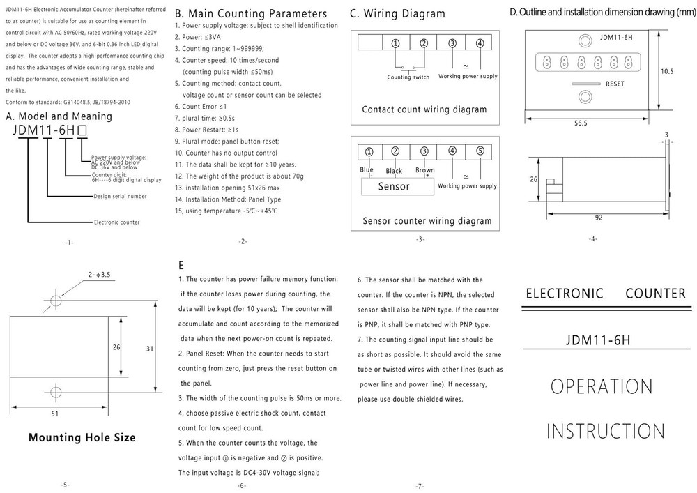 Compact LED Display Counter with Hall Sensor - Memory Retention Feature Included