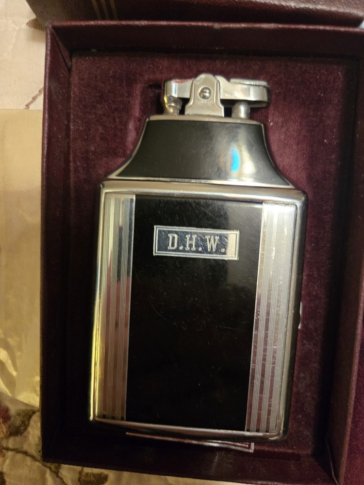 1950s Ronson Mastercase Lighter Includes Original Box Fabric Case Lots More!