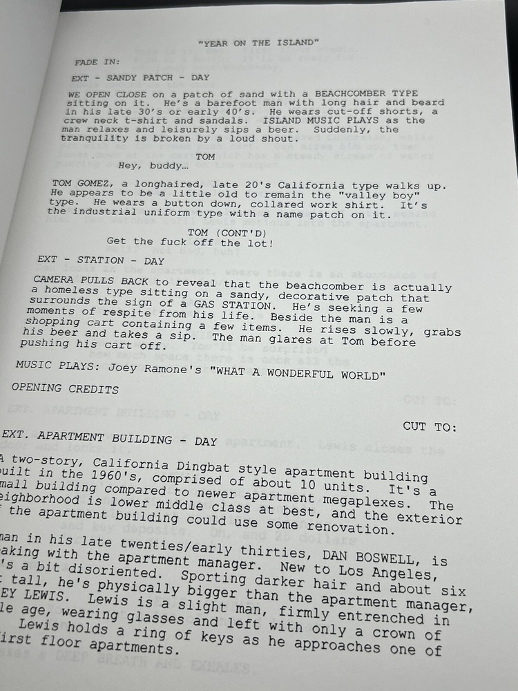 "Year On The Island" Script
