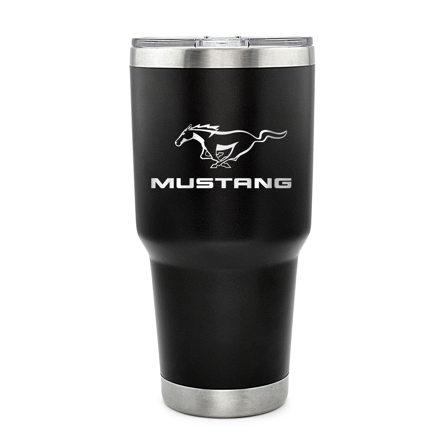 Ford Mustang 30 oz Vaccum Sealed Black Stainless Steel Travel Tumbler Mug