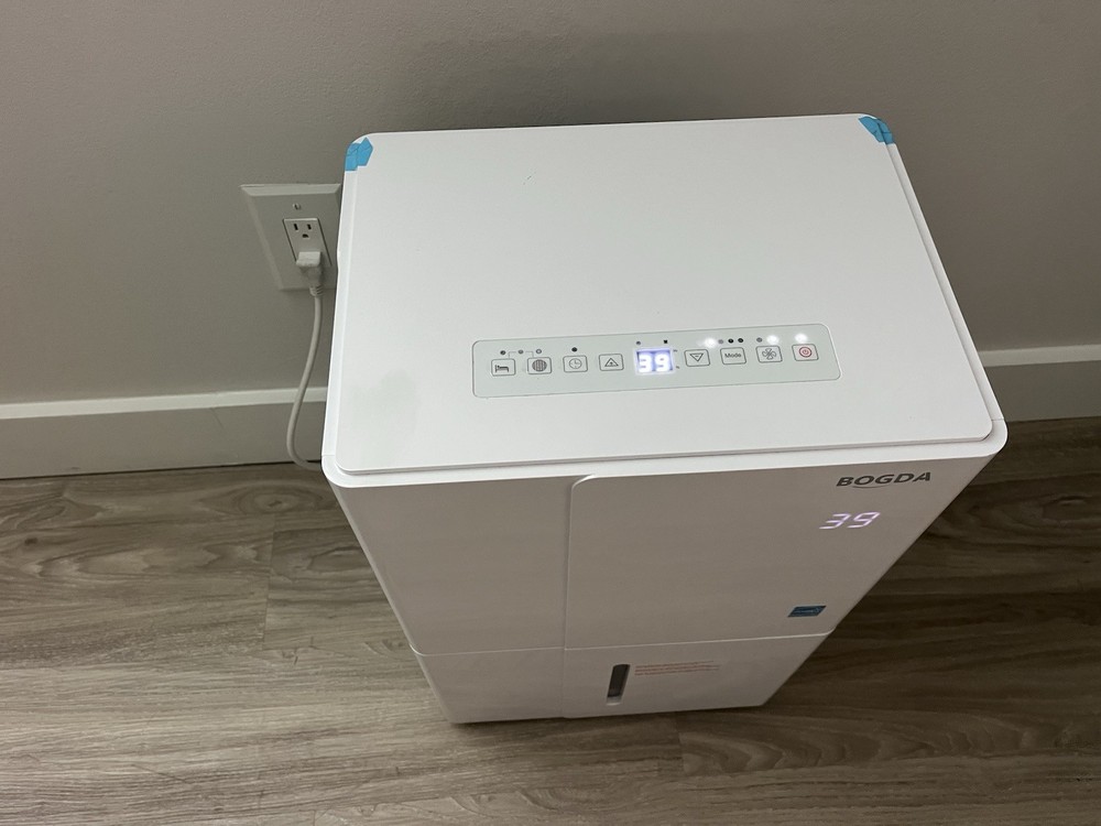 BOGDA Console Dehumidifier B20240005, 80 Pints/Day, White, Timer, Energy Star