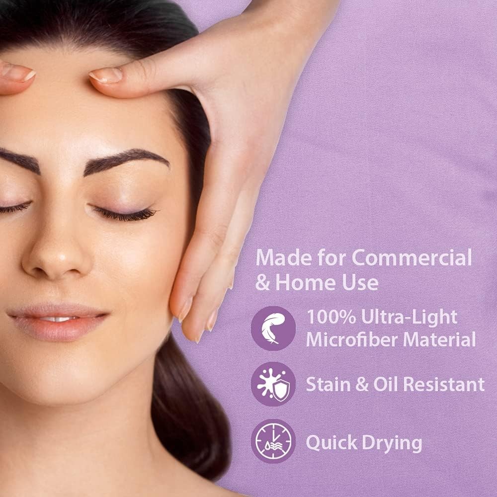 Professional Lavender Microfiber 3-Piece Massage Linens - Soft & Durable Design