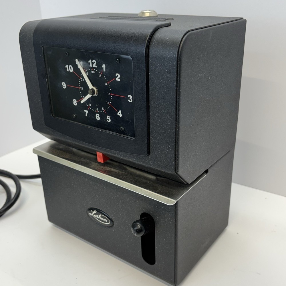 Lathem 4001 Analog Time Recorder Automatic Punch Time Clock No Key