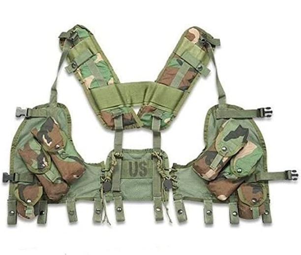 woodland camo Load Bearing Tactical Vest Previously Issued