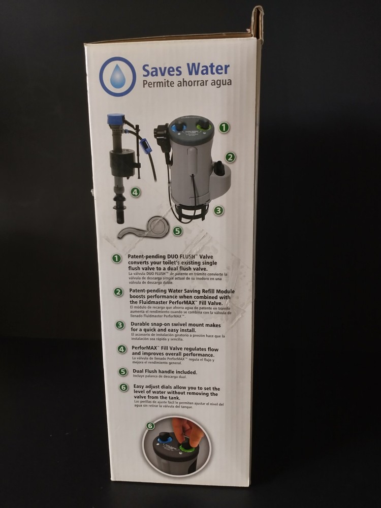 Fluidmaster 550DFRK-1 DuoFlush Complete Fill & Dual Flush Conversion System