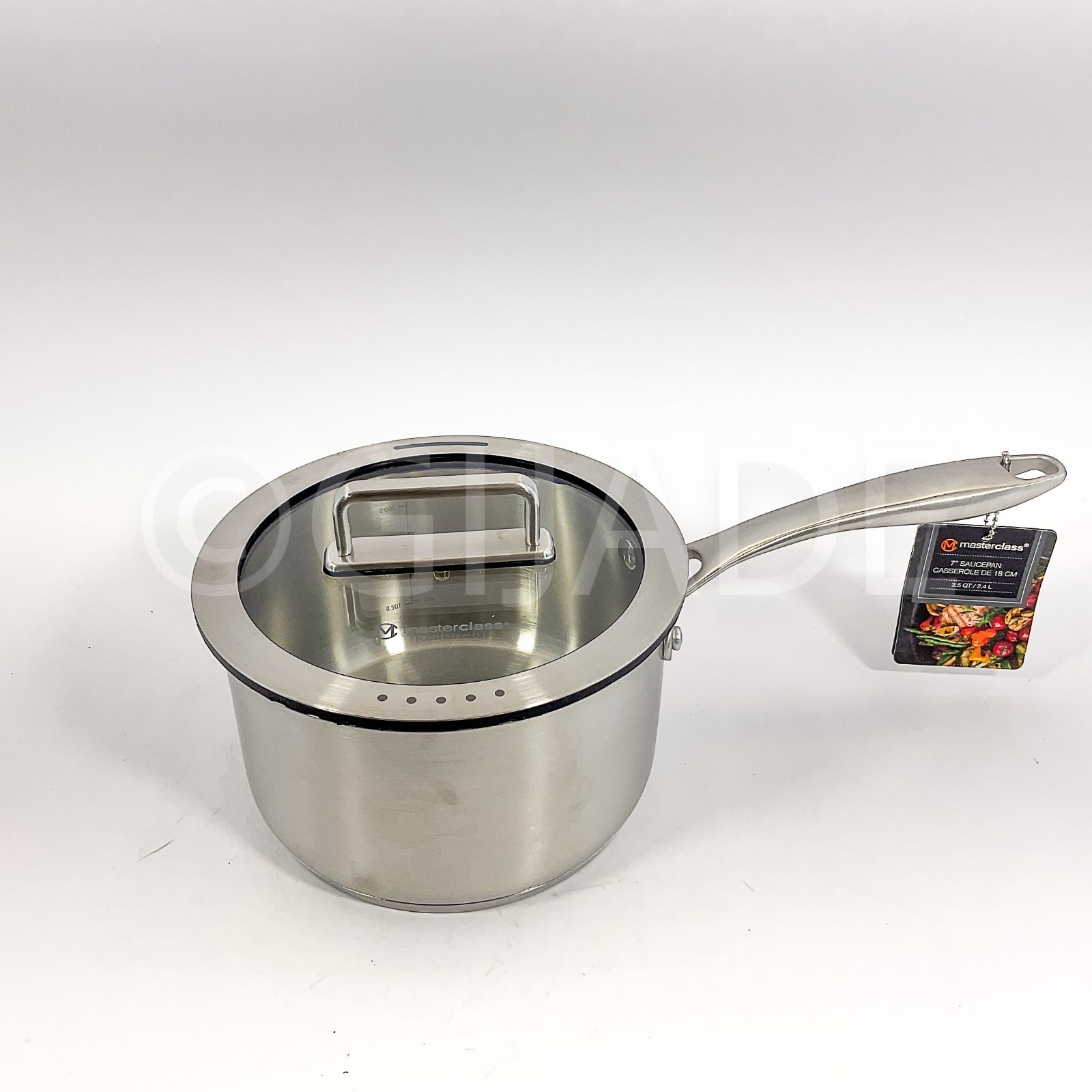 Masterclass  Cookware Stainless Steel  2.5-qt 7" Saucepan Dented New