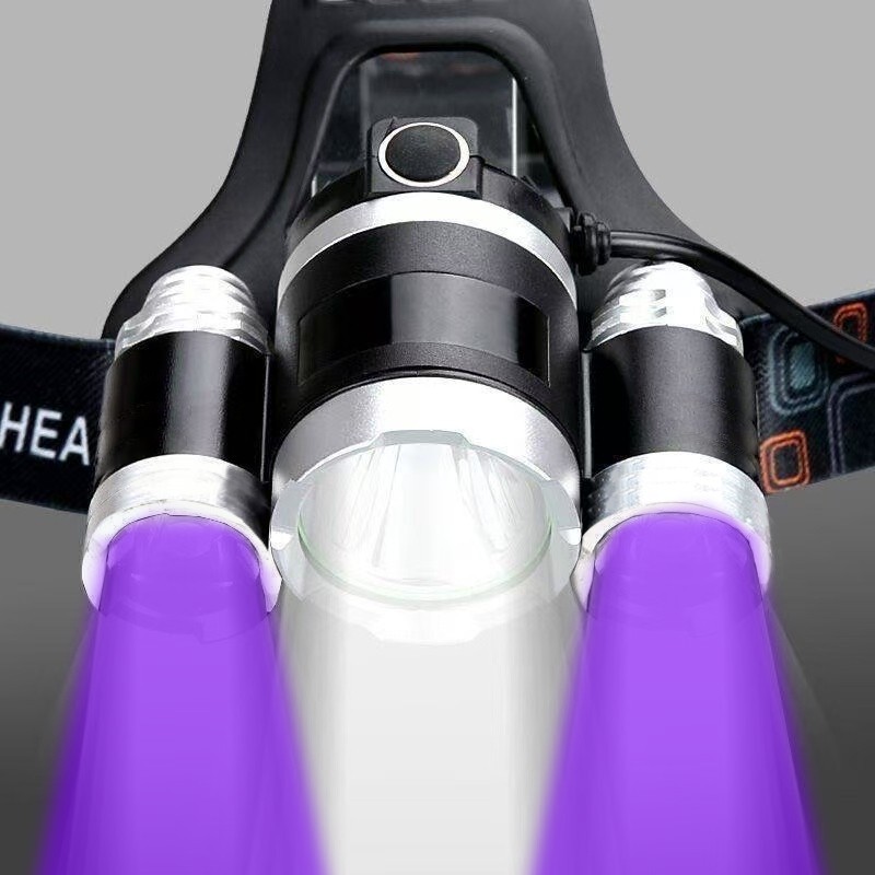 Multicolor Powerful LED Headlamp, 4 Lighting Modes, USB Adjustable For Hunting