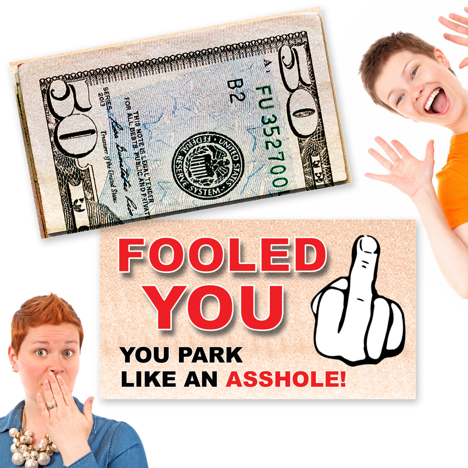 50 QTY Bad Parking Prank Cards Look Like Bills from a distance!