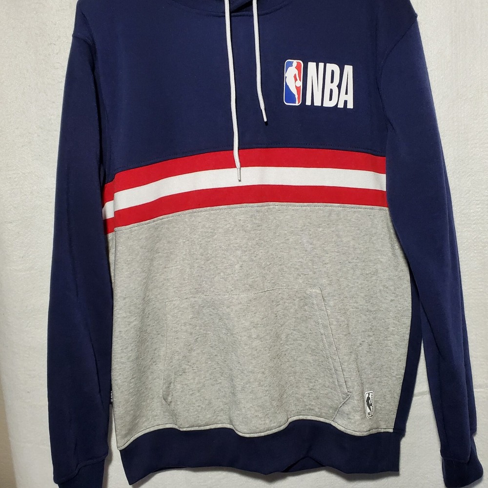 NBA Sweatshirt Hooded Pullover Jacket Large Blue Logo