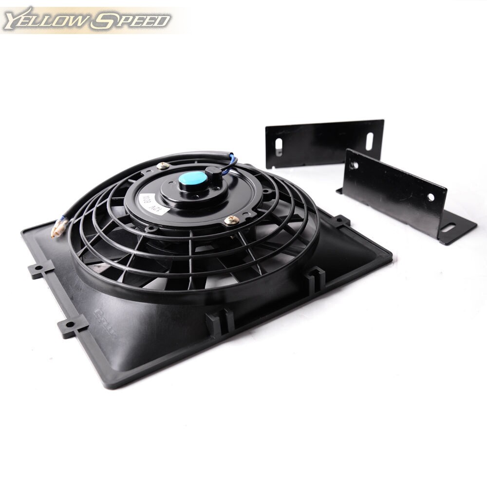 15 ROW 10AN FIT FOR UNIVERSAL TRANSMISSION OIL COOLER+7" FIXED COOLING FAN KIT