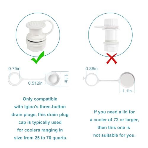 Cooler Drain Plug Caps for Igloo Ice Cube Cooler Igloo Cooler Triple-Snap