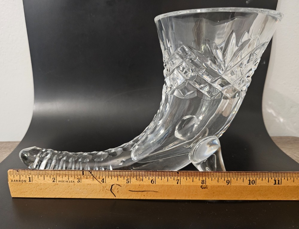 Crystal Cornucopia Heavy Vase