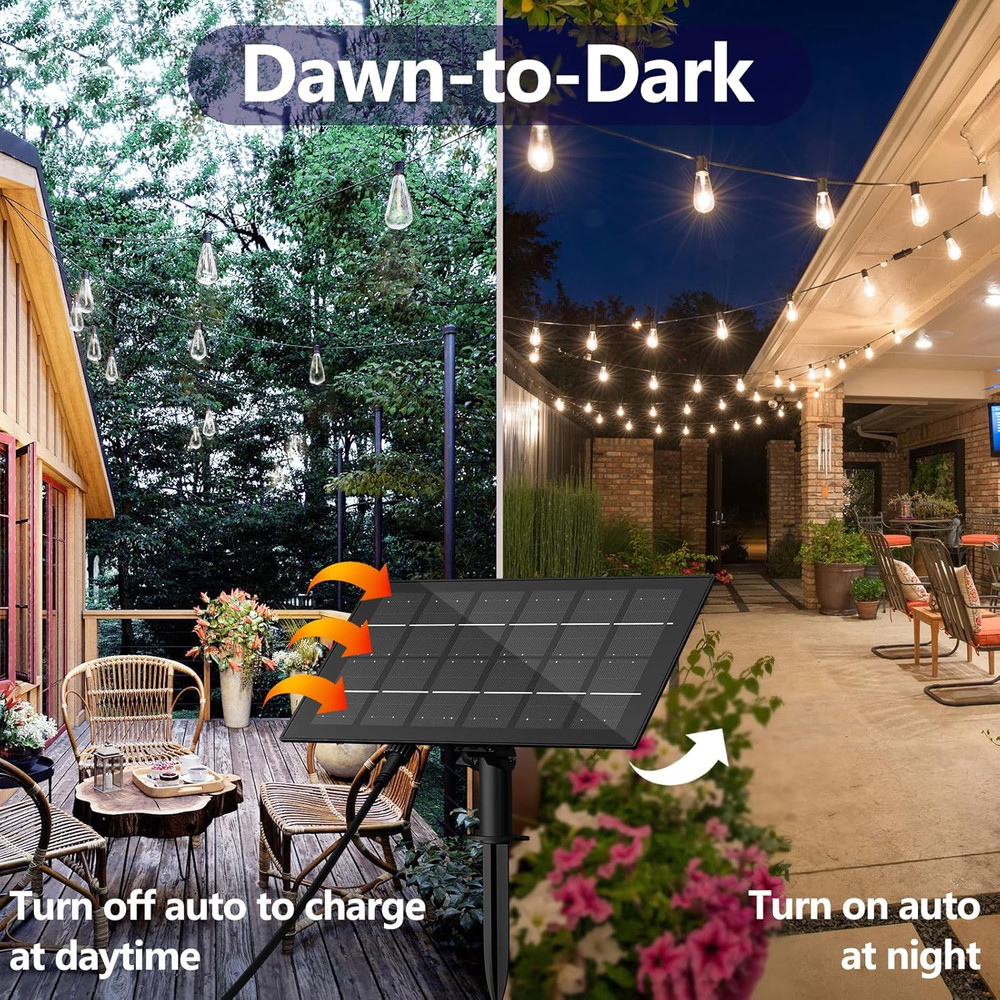 60FT Solar String Lights Outdoor Weatherproof with Remote, Solar Powered LED Edi