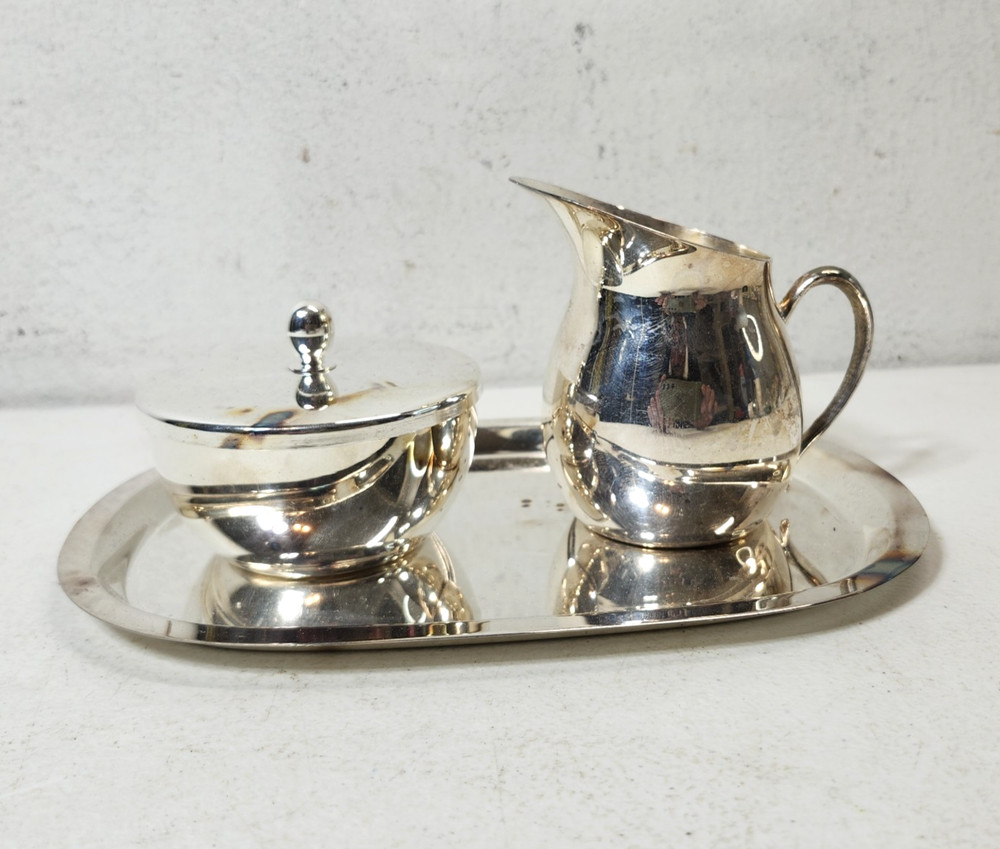 Vintagr Rogers Silverplate Creamer Sugar Serving Tray Home Decor