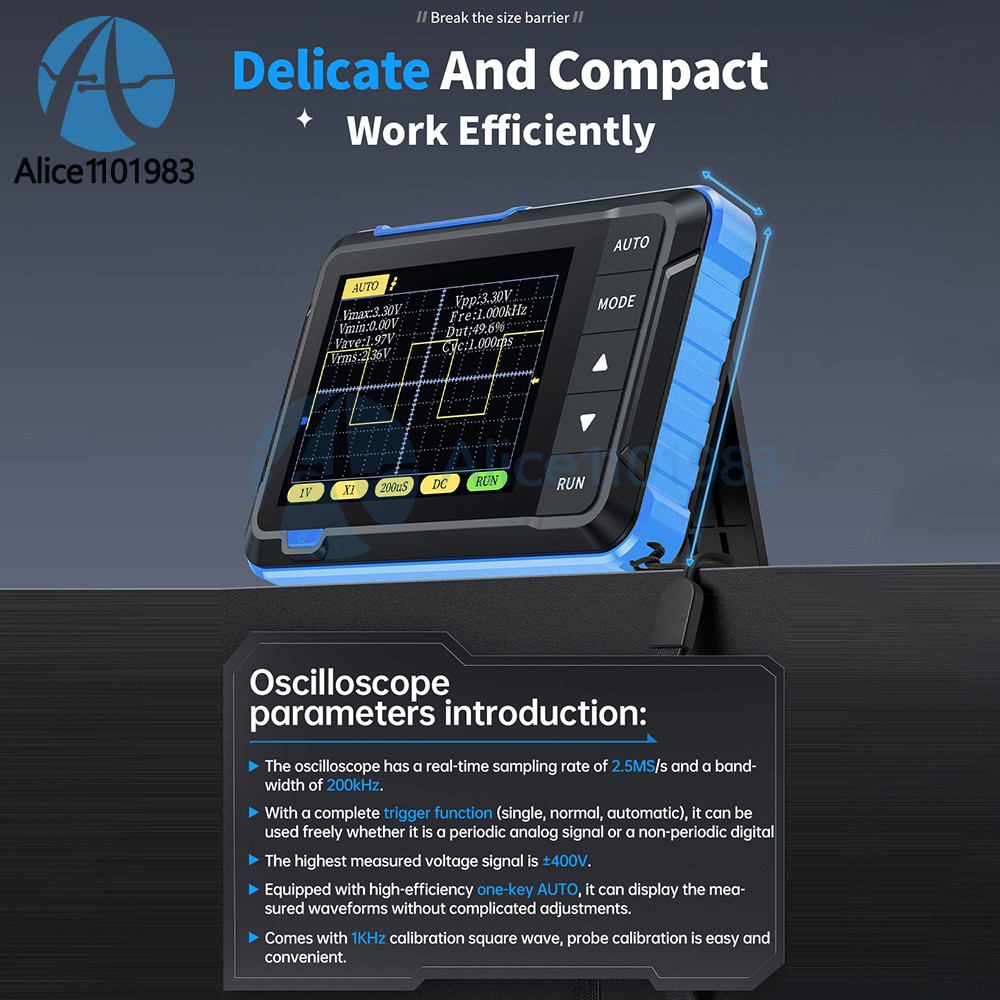 DSO 152 Handheld Small Oscilloscope Portable Digital Oscilloscope 200KHz 5V/1A