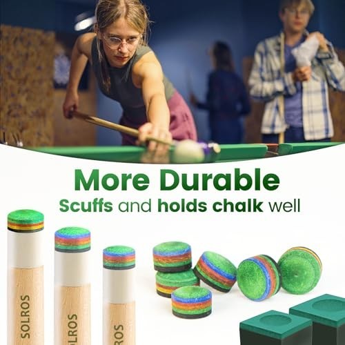 Pool Cue Tips Replacement Kit - Billiard Stick Tips with Storage Box for Repair