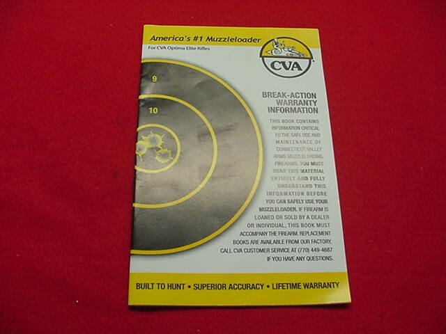 CVA Optima Elite- Muzzleloader Rifle- Instruction Manual - Nice !!