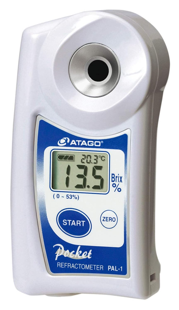Digital Hand Held Pocket Refractometer, 0.0 - 53.0% Brix Measurement Range