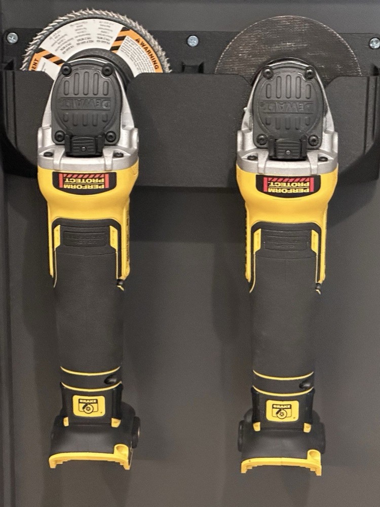 DeWalt Double Angle Grinder Holder Wall Mount Rack Tool Organizer Storage Stand