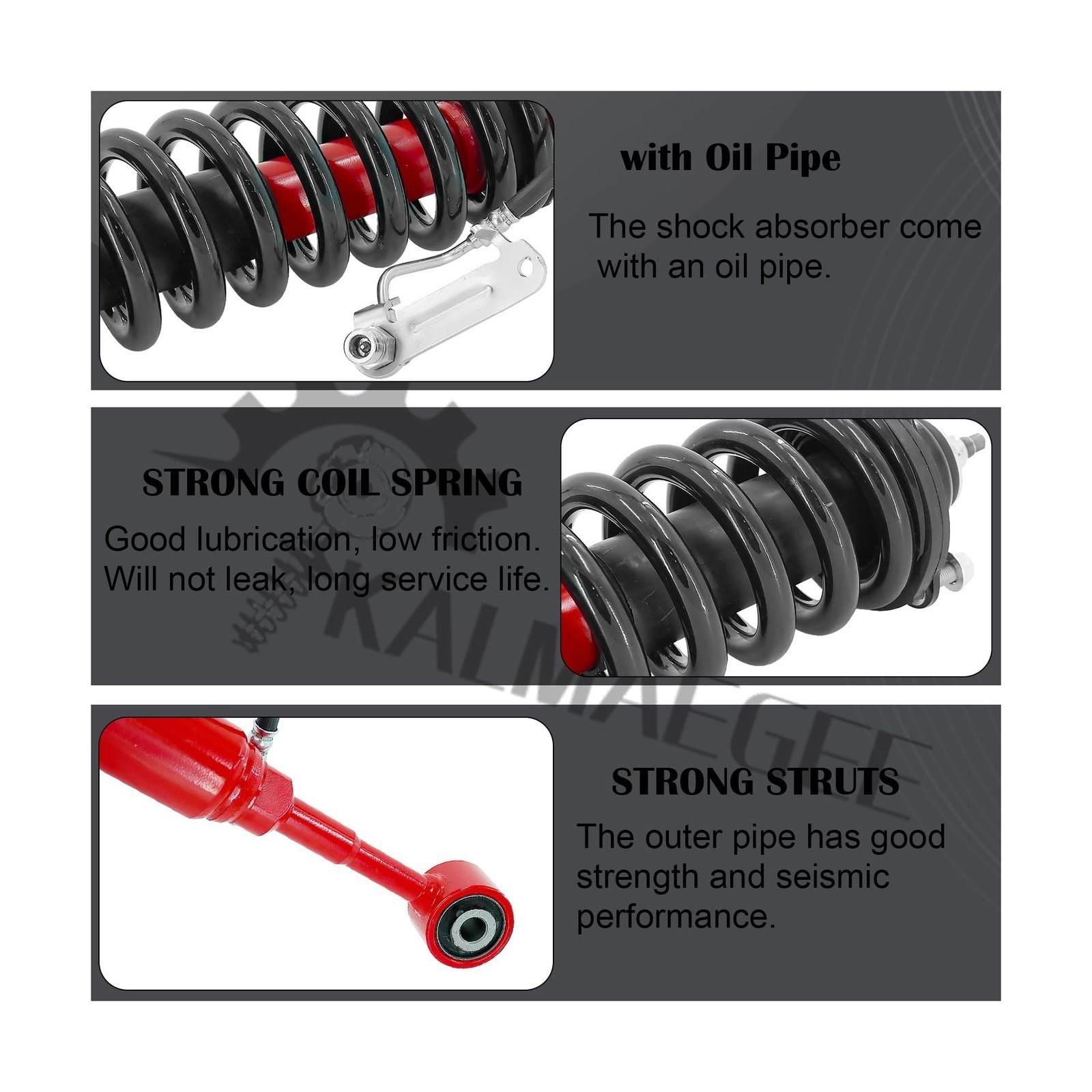 2PCS Front Shock Struts Assys with Coil Springs for Toyota 4Runner Limited 4W...