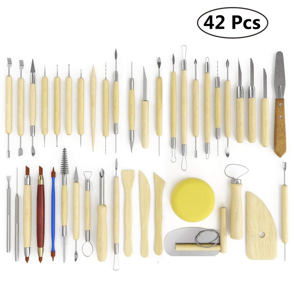 42 Pcs Polymer Clay Tools, Air Dry Clay Tools, Clay Scultping Tools Double-Si...