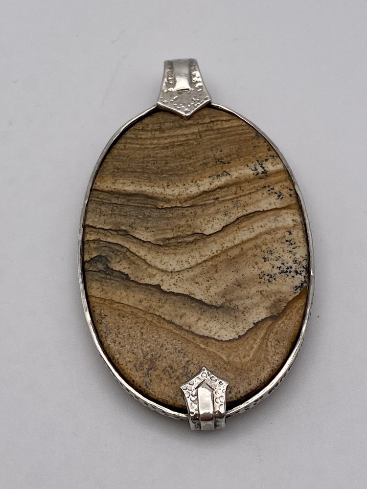 Sterling Silver Bj Large Jasper Pendant