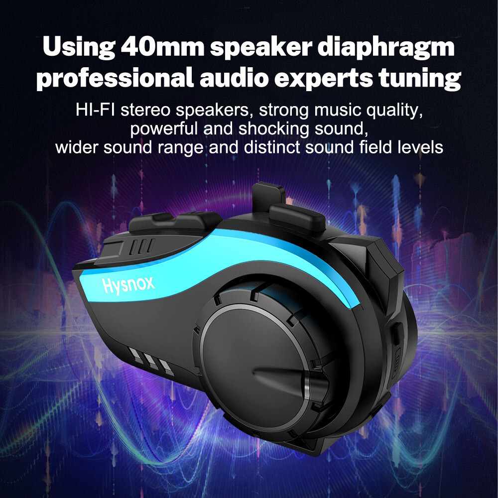 2 Pack 5.0 Motorcycle Helmet to Helmet Bluetooth Intercom Headset 2000M IP65 FM