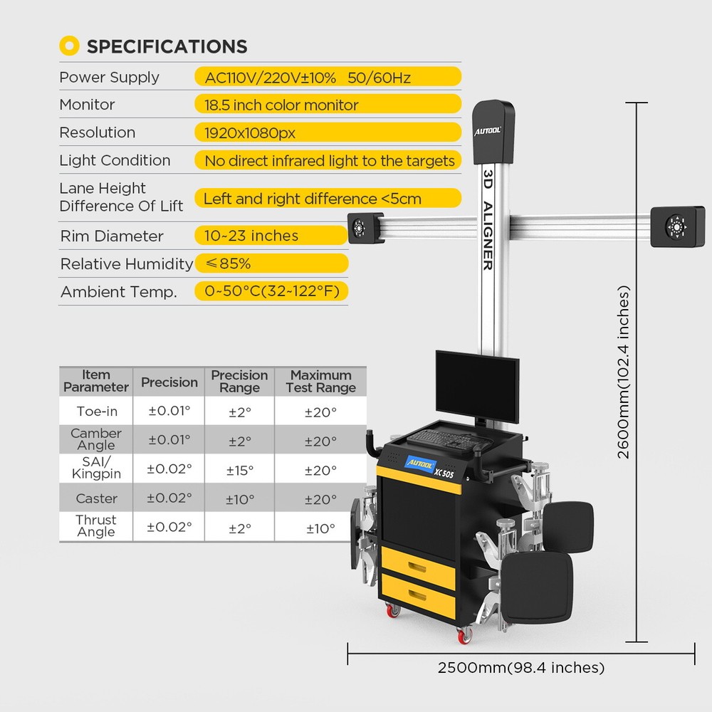 Auto 3D Wheel Alignment Machine Kit Car 4-wheel Alignment System Wheel Aligner
