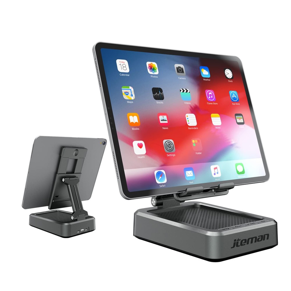 Wireless Bluetooth Speaker Tablet Stand Adjustable Holder for 4-12.9" Devices