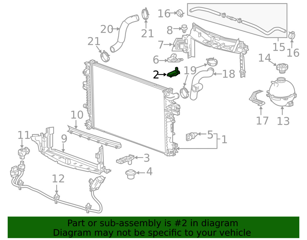 Genuine GM Radiator Mount Bracket 23336309