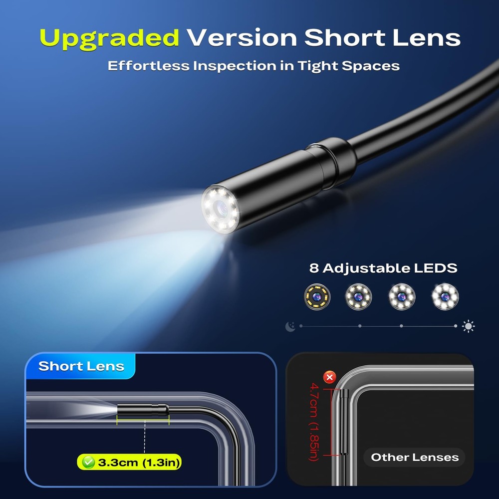Endoscope Borescope Camera with Light, 4.3" IPS 1920P HD Inspection Camera, 5...