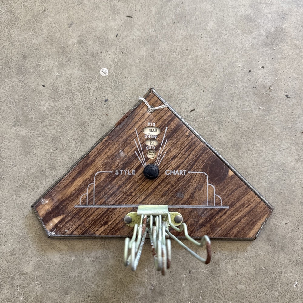 Vintage Tie Rack with Dial-a-Match Color Coordinator Deco Tie Valet Rack