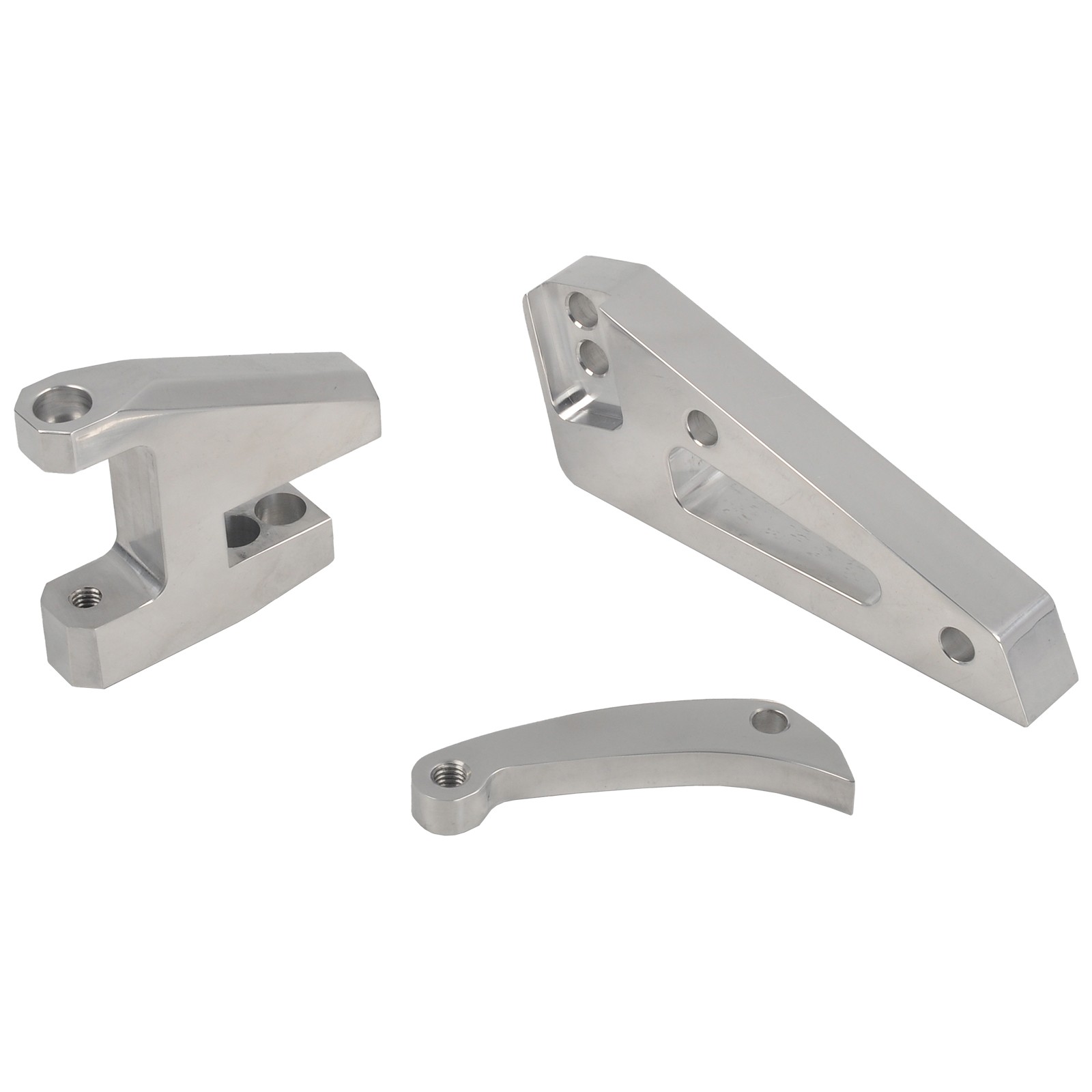 For SBC Chevy 350 Short Water Pump SWP Polished Aluminum Alternator Bracket Kit