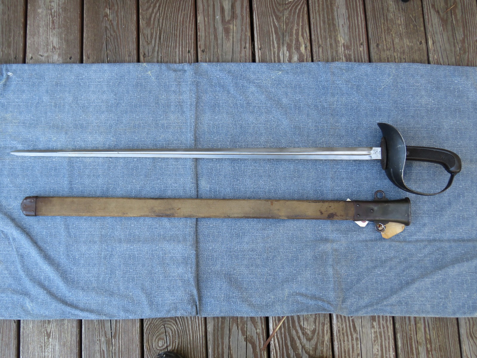 WWI US MODEL 1913 PATTON CAVALRY SWORD w SCABBARD DATED L.F.&C. 1918 EXCELLENT