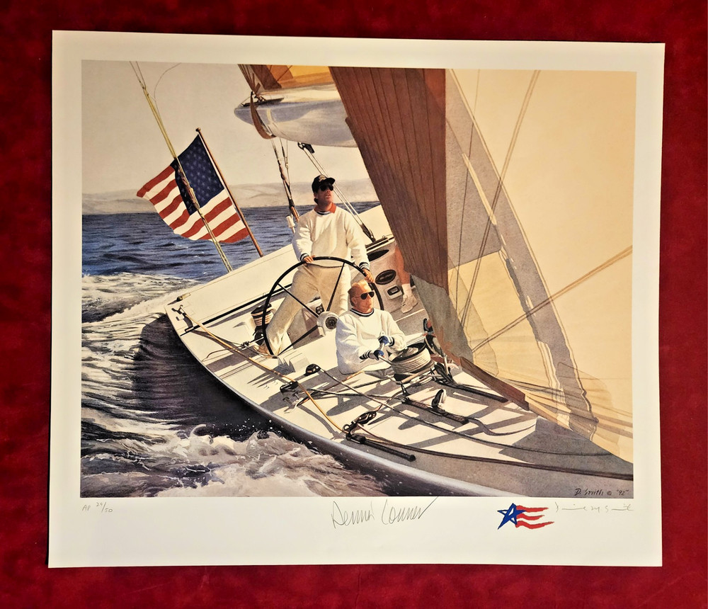 Dennis Conner Signed America's Cup Dan Smith Litho AP /50