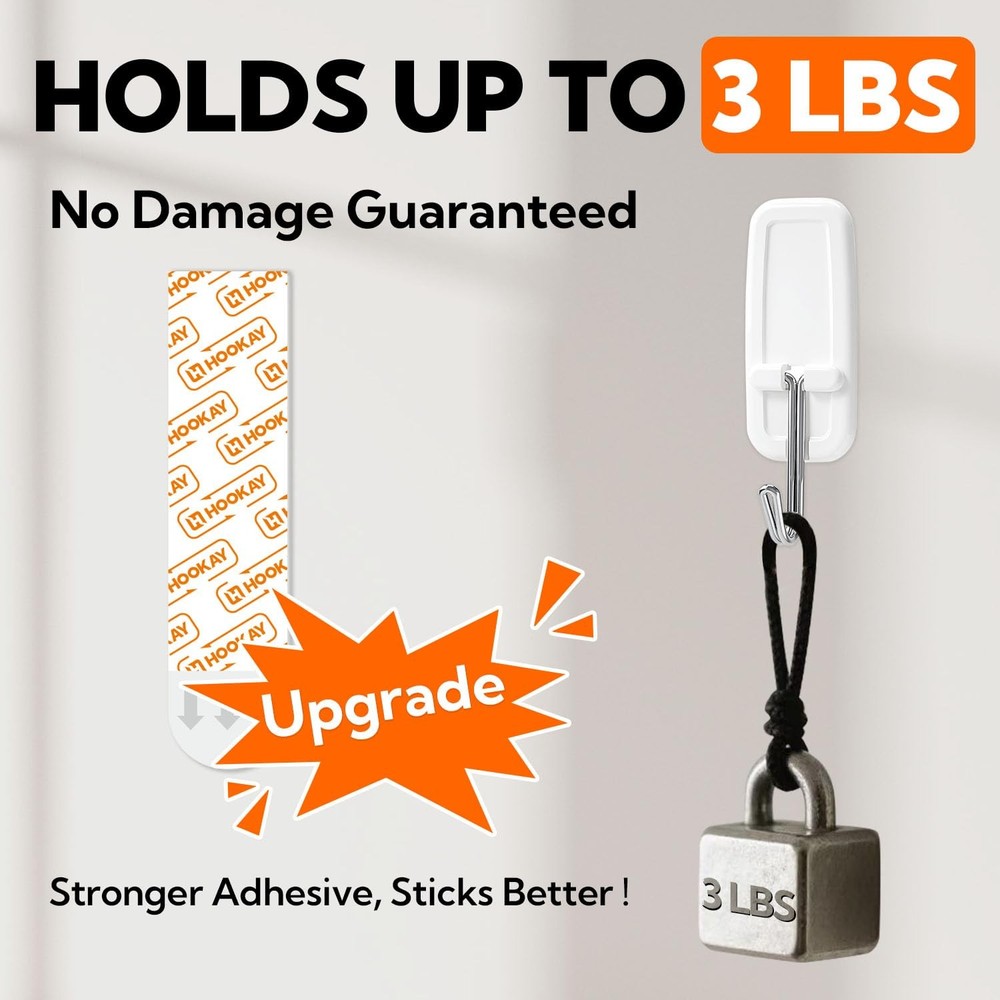 Upgrade Medium Refill Adhesive Strips, Damage-Free Hanging Strips for Indoor ...