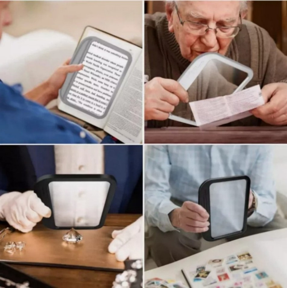 5X Full Page Magnifier Large Handheld Magnifying Glass for Low Visions -&