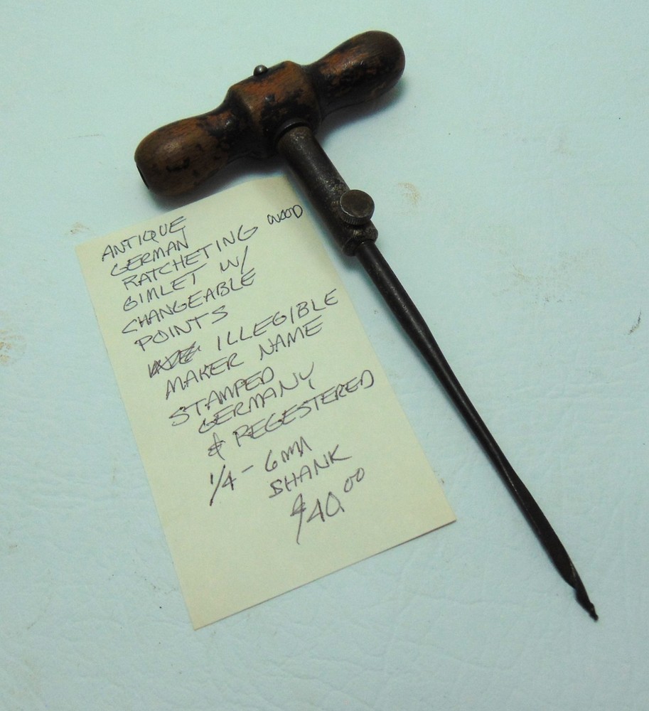 ANTIQUE GERMAN RATCHETING GIMLET INTERCHANGEABLE POINTS