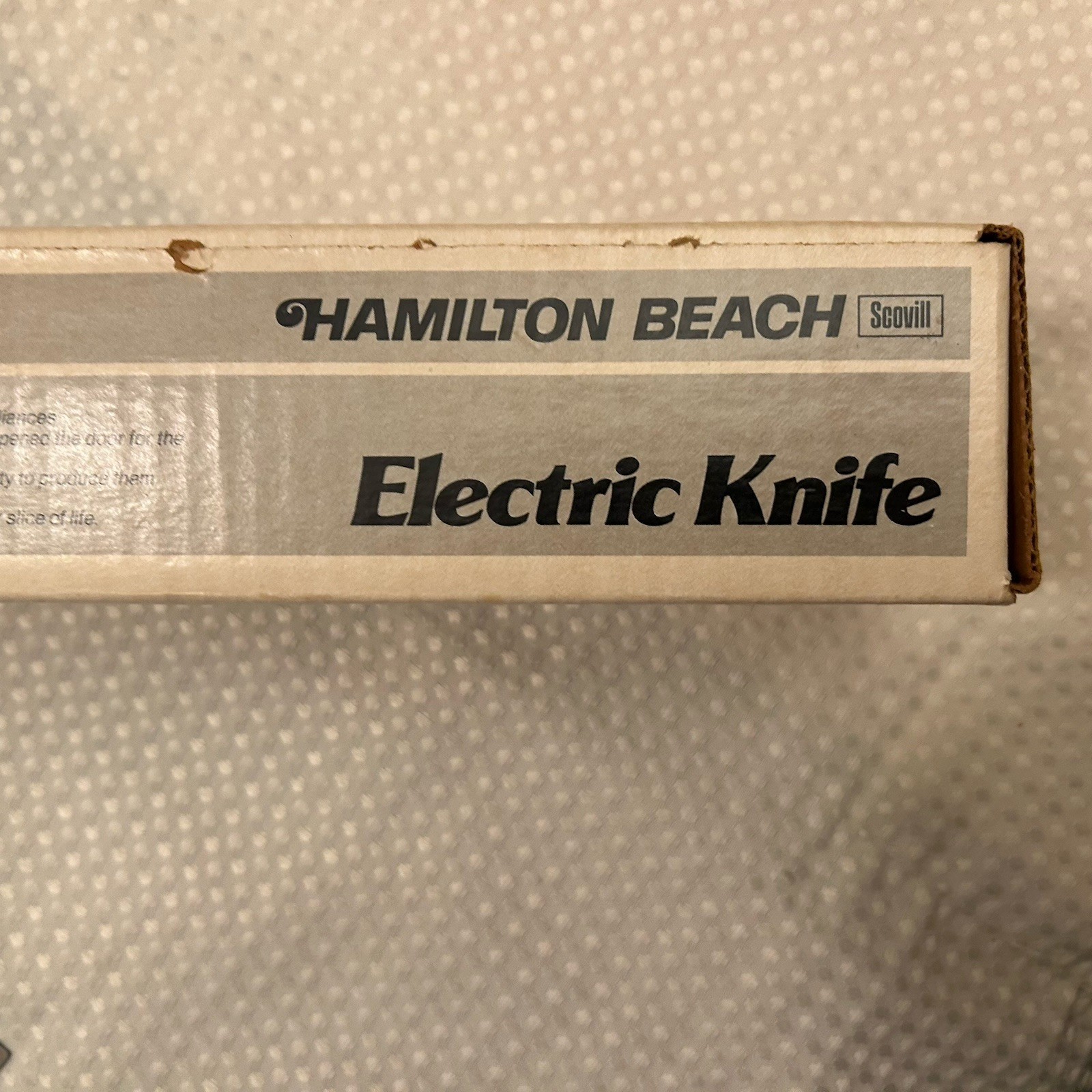 Hamilton Beach 275ALB Almond w/ Brown Trim Electric Knife Made In U.S.A. Tested