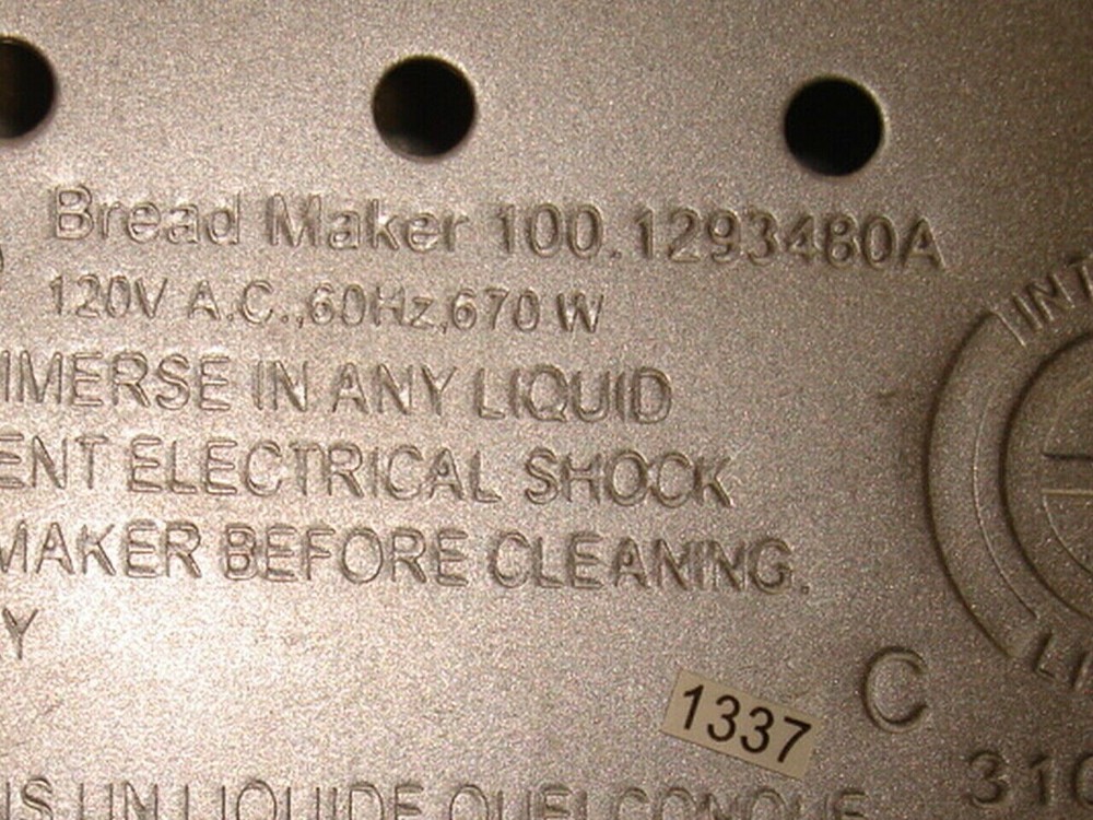 Hinge Assembly for Kenmore Bread Maker Model 100.1293480A