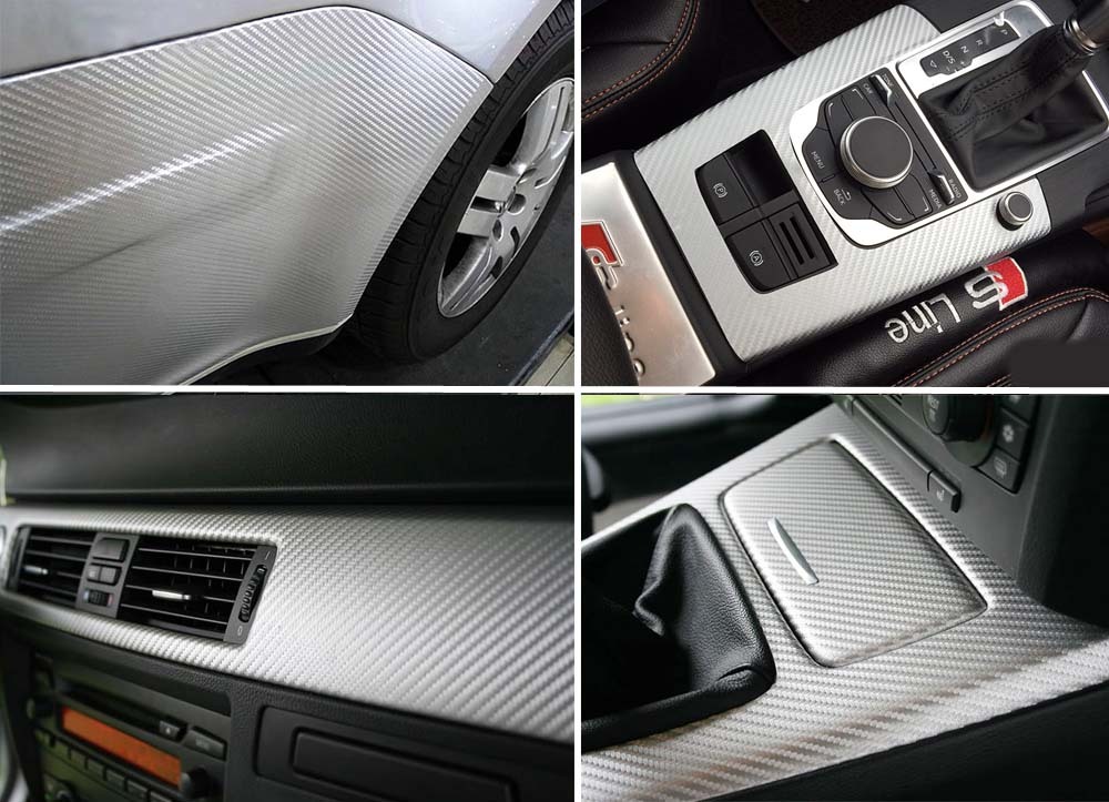 Premium 4D Gloss Carbon Fiber Vinyl Wrap Film Sticker Bubble Free Air Release