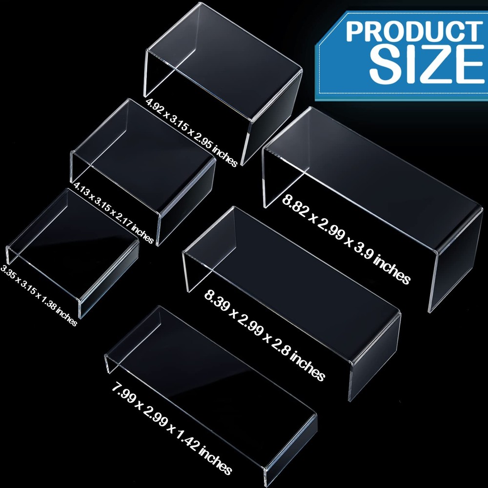 36 Pcs Acrylic Risers Large and Medium Acrylic Risers for Display Clear Displ...